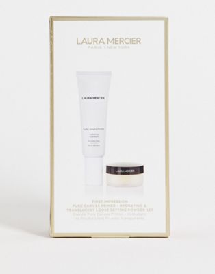 Laura Mercier First Impression Pure Canvas Primer - Hydrating & Translucent Loose Setting Powder Set (save 13%)