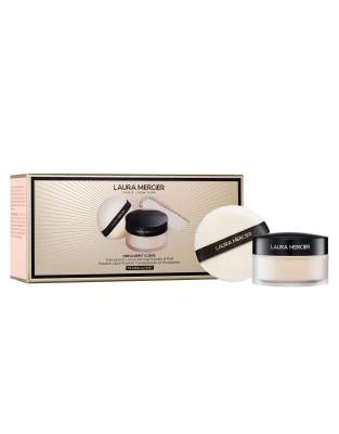 Laura Mercier - Indulgent Icons - Loser, durchsichtiger Fixierpuder und Puderquaste, 31% Ersparnis-Keine Farbe