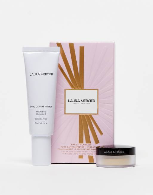 Laura Mercier - Set con primer e polvere fissante idratante e traslucida Pure Canvas (risparmia il 26%)