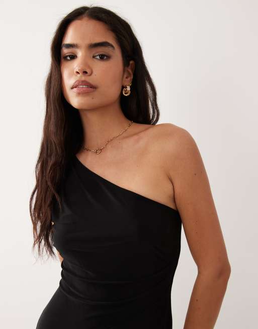 Lauren by Ralph Lauren abito lungo monospalla nero, 2 di 4