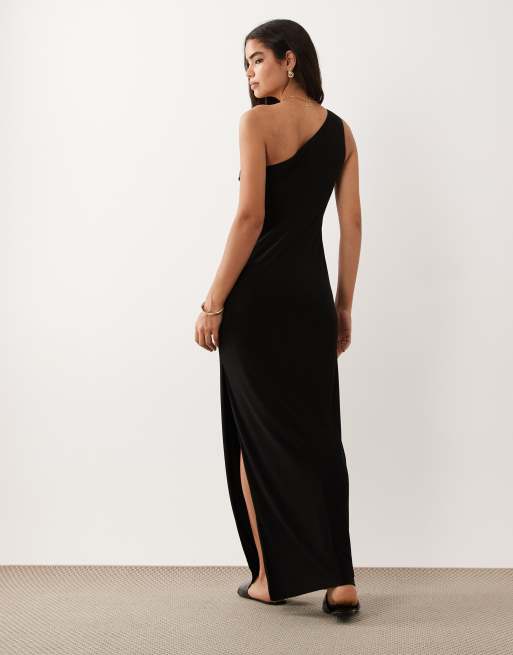Lauren by Ralph Lauren abito lungo monospalla nero, 4 di 4