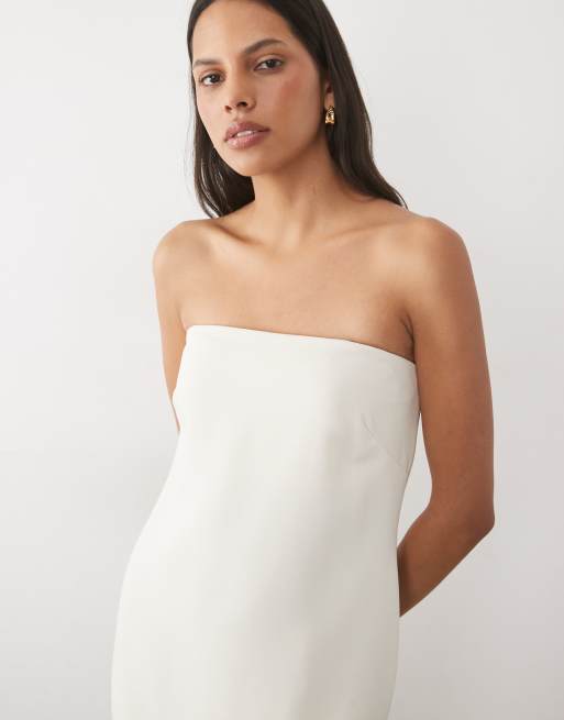 Lauren by Ralph Lauren bandeau-maxiklänning i krämfärg, 4 av 4