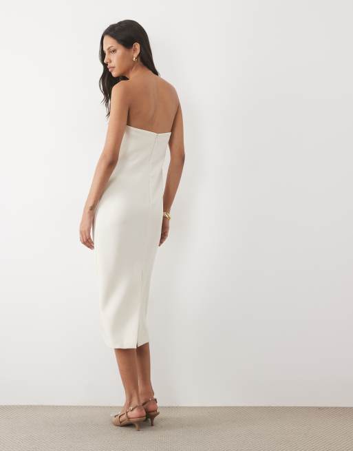 Lauren by Ralph Lauren Bandeau-Maxikleid in Cremeweiß, 3 von 4