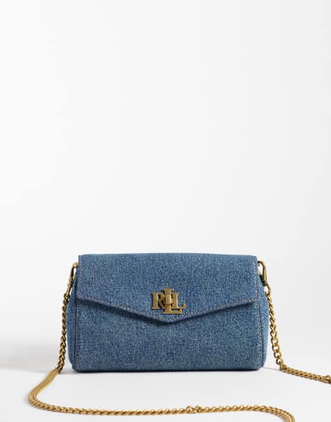 Lauren by Ralph Lauren - Blå denimtaske med guldfarvet spænde - view 1