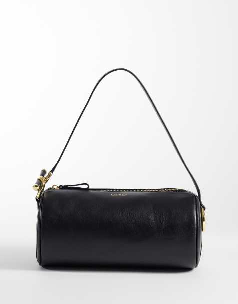 Lauren by Ralph Lauren Blake barrel shoulder bag in black - view 1