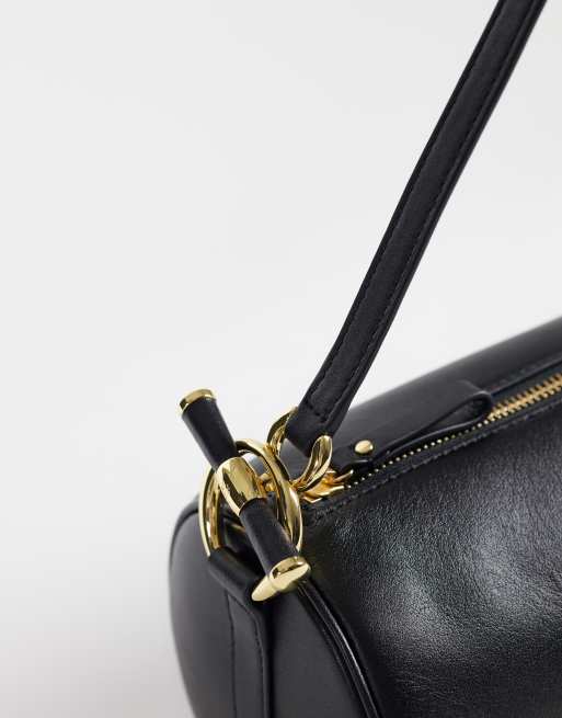 Lauren by Ralph Lauren Blake barrel shoulder bag in black, 2 of 4