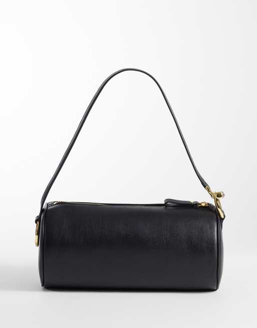 Lauren by Ralph Lauren Blake barrel shoulder bag in black, 3 of 4