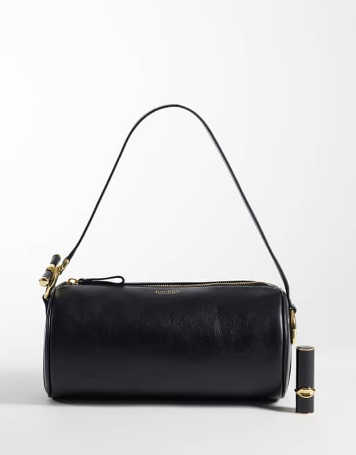 Lauren by Ralph Lauren Blake barrel shoulder bag in black, 4 of 4