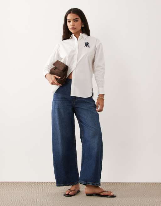 Lauren by Ralph Lauren button up shirt in white, 3 of 4