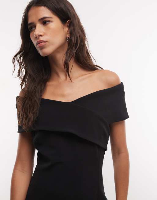 Lauren by Ralph Lauren cocktailkjole med offshoulder i sort, 2 af 4