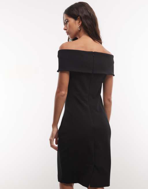 Lauren by Ralph Lauren cocktailkjole med offshoulder i sort, 4 af 4