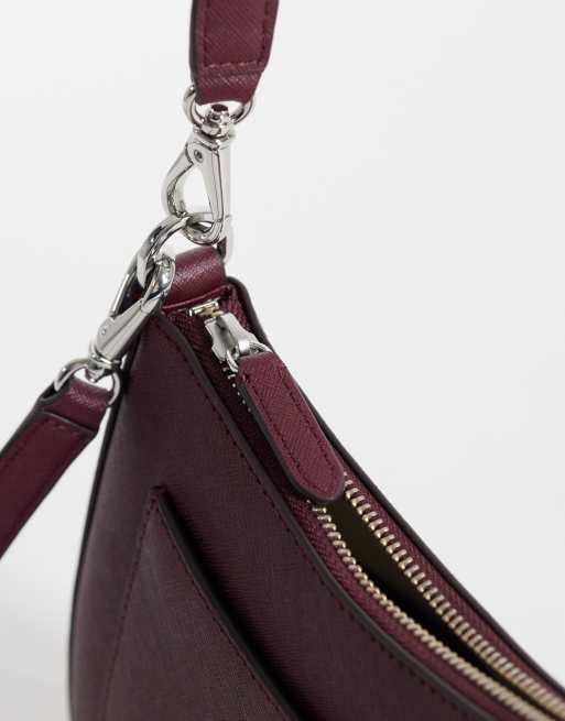 Lauren by Ralph Lauren Danni shoulder bag in burgundy, 3 of 4