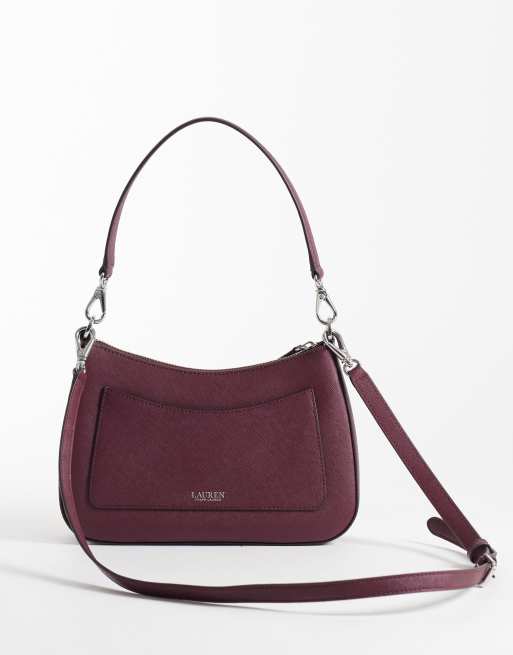 Lauren by Ralph Lauren Danni shoulder bag in burgundy, 4 of 4