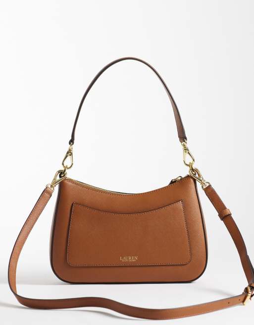 Lauren by Ralph Lauren Danni shoulder bag in tan, 4 of 4
