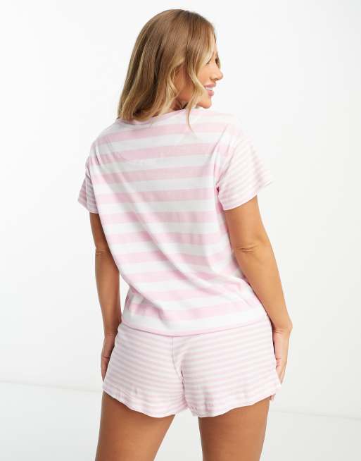 Lauren by Ralph Lauren - Ensemble de pyjama rayé avec short - Rose, 2 de 4