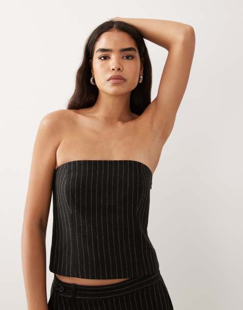 Lauren by Ralph Lauren figursytt bandeautopp-set i svart - view 1