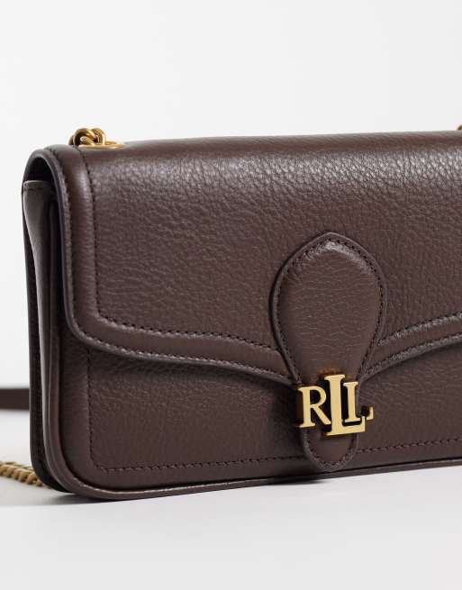 Lauren by Ralph Lauren fold over shoulder bag in burgundy, 3 of 4
