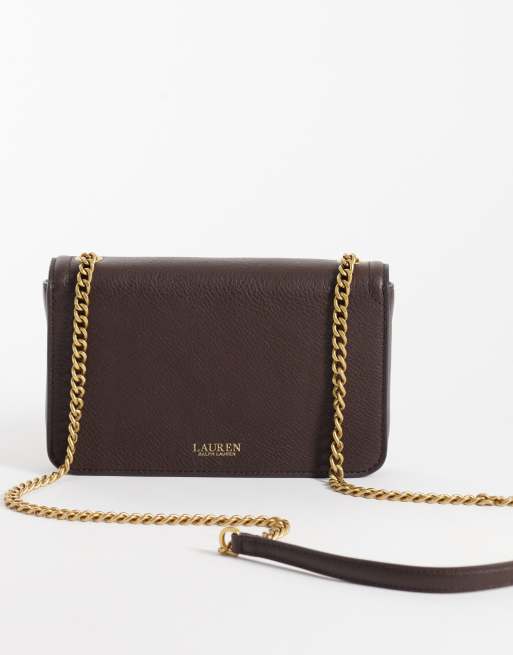 Lauren by Ralph Lauren fold over shoulder bag in burgundy, 4 of 4