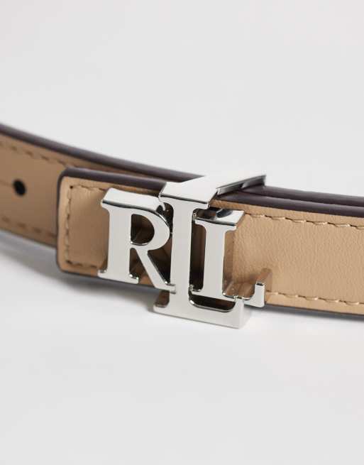 Lauren by Ralph Lauren - Gyldenbrunt vendbart 30 mm-bælte, 2 af 3