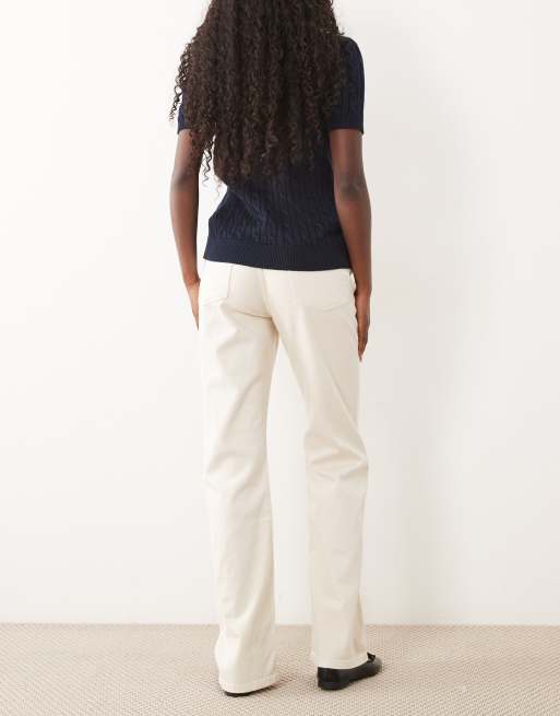 Lauren by Ralph Lauren jeans dritti e ampi color crema, 2 di 5