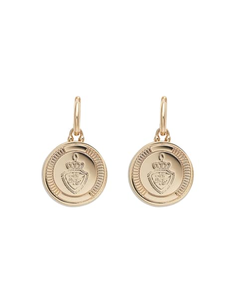 Lauren by Ralph Lauren Jewellery gold crest drop earrings - view 1