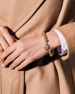 Lauren by Ralph Lauren Jewellery Gold tone beaded logo padlock bracelet