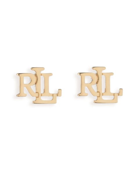 Lauren by Ralph Lauren Jewellery Gold tone logo stud earrings - view 1