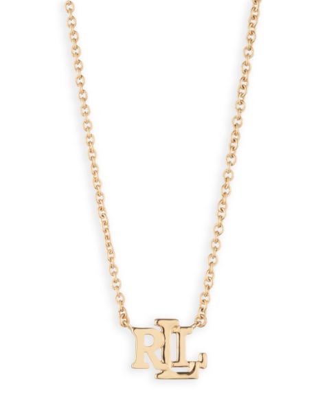 Lauren by Ralph Lauren Jewellery logo pendant necklace in gold - GOLD - view 1