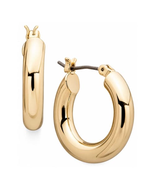 Lauren by Ralph Lauren Jewellery Small gold tone hoop earrings in gold - view 1