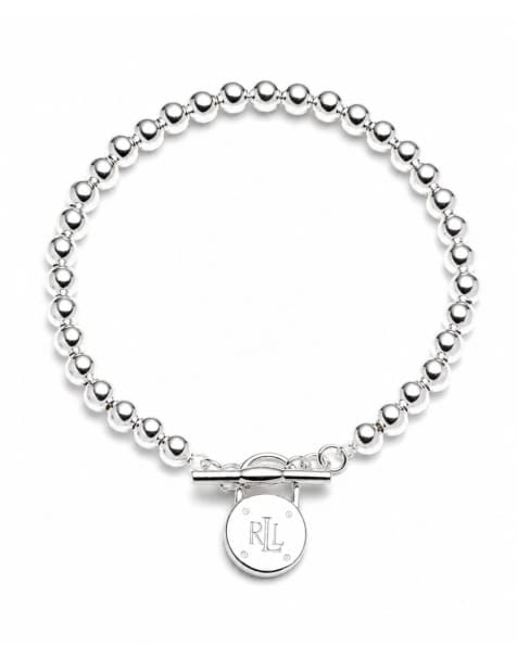 Lauren by Ralph Lauren Jewellery Sterling silver bead bracelet with padlock in silver - view 1
