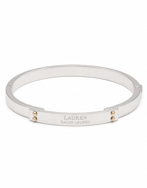 Lauren by Ralph Lauren Jewellery Sterling silver logo bangle in gold / silver - view 1