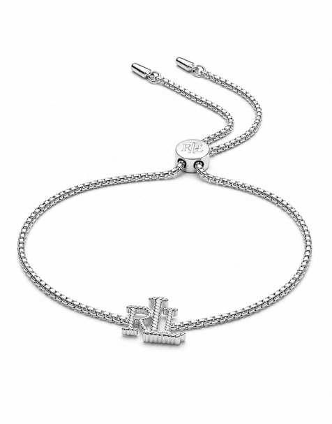 Lauren by Ralph Lauren Jewellery Sterling silver logo slider bracelet in silver - view 1