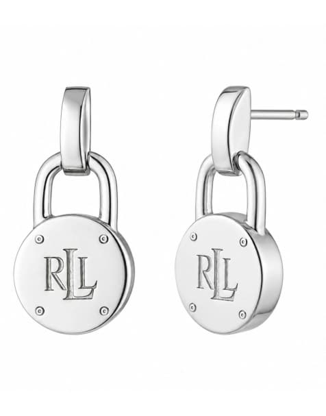 Lauren by Ralph Lauren Jewellery Sterling silver padlock drop earrings in silver - view 1
