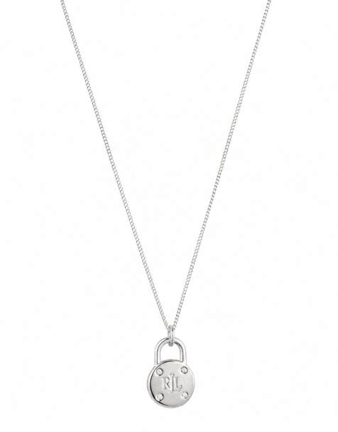 Lauren by Ralph Lauren Jewellery Sterling silver padlock pendant in silver - view 1