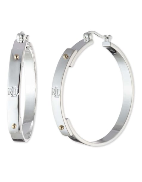 Lauren by Ralph Lauren Jewellery Sterling silver two tone hoops in gold / silver - view 1
