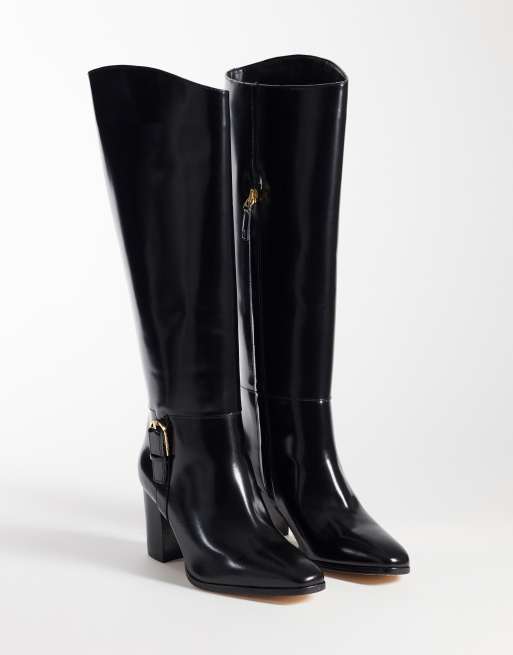 Lauren by Ralph Lauren knee high heeled boots in black, 2 of 4