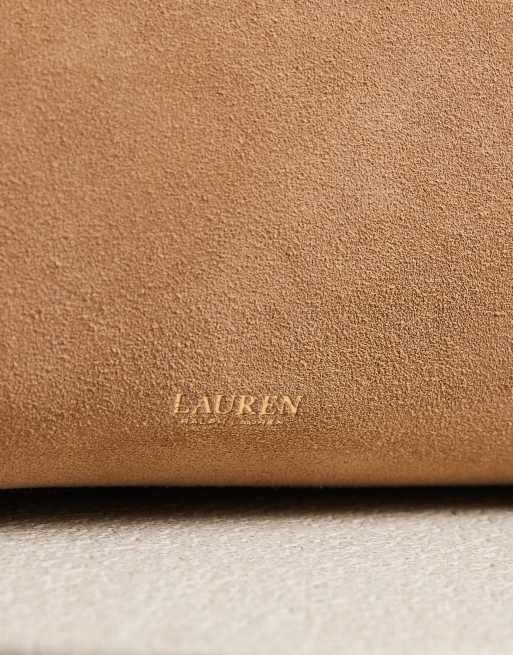 Lauren by Ralph Lauren large suede tote bag in beige, 4 of 4