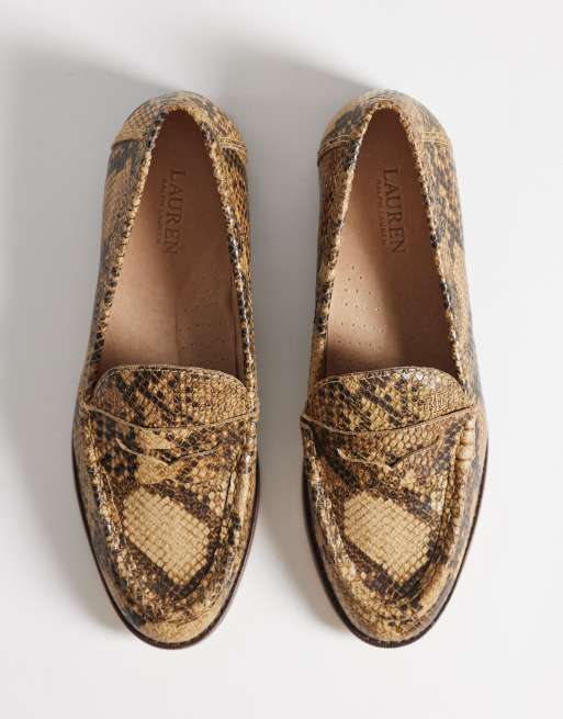 Lauren by Ralph Lauren – Loafer mit Schlangenmuster in Braun, 2 von 4
