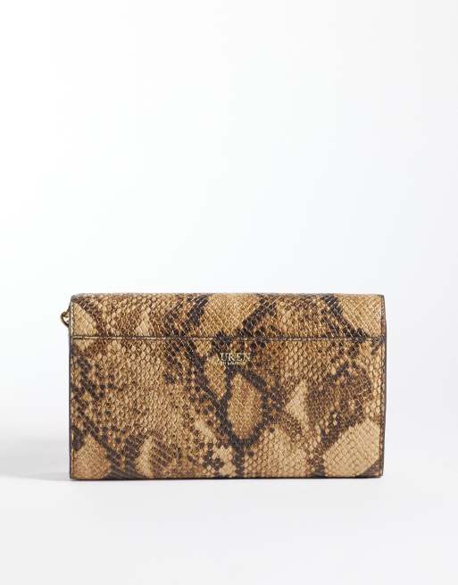 Lauren by Ralph Lauren long chain snakeskin bag in brown, 4 of 4