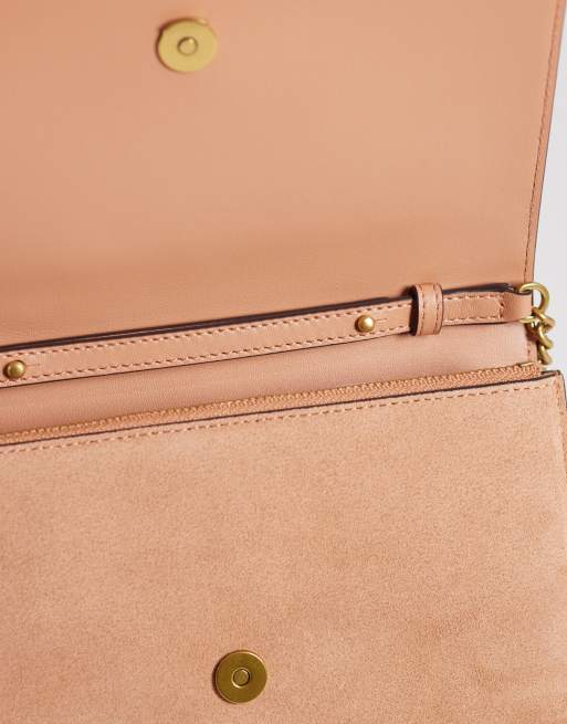 Lauren by Ralph Lauren long chain suede bag in pink, 3 of 4