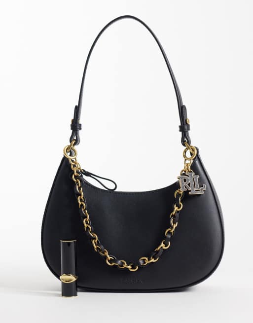 Lauren by Ralph Lauren Marcy shoulder bag in black, 4 of 4