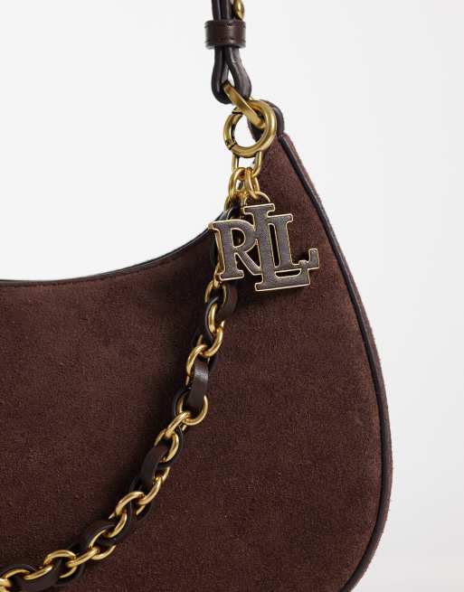 Lauren by Ralph Lauren Marcy shoulder bag in brown, 3 of 4