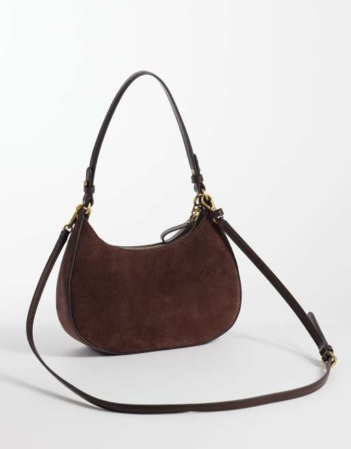 Lauren by Ralph Lauren Marcy shoulder bag in brown, 4 of 4