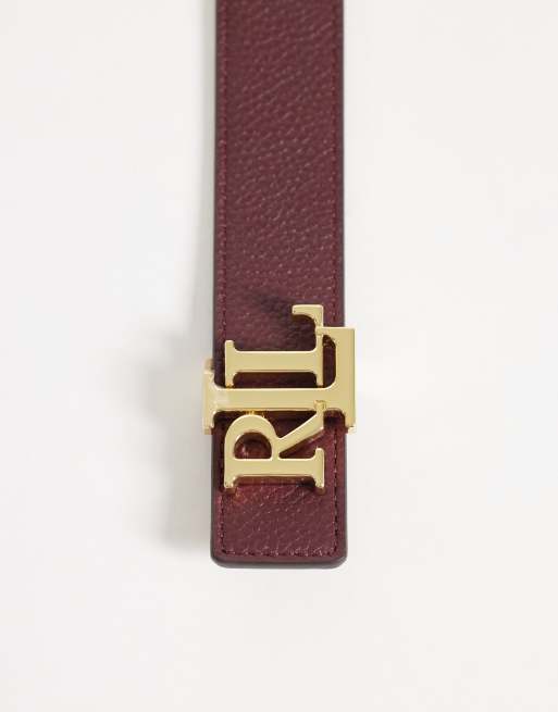 Lauren by Ralph Lauren medium reversible 30 belt in burgundy, 2 of 3