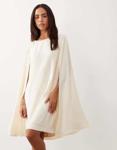 Lauren by Ralph Lauren - Mini jurk met lange mouwen in crème - view 1