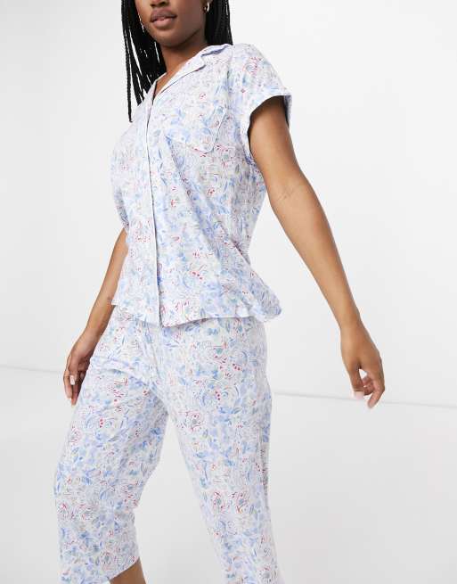 Lauren by Ralph Lauren notch collar capri pyjamas in floral print