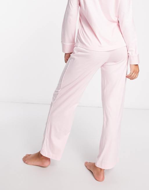 Lauren by Ralph Lauren soft knit long pajama set in pink