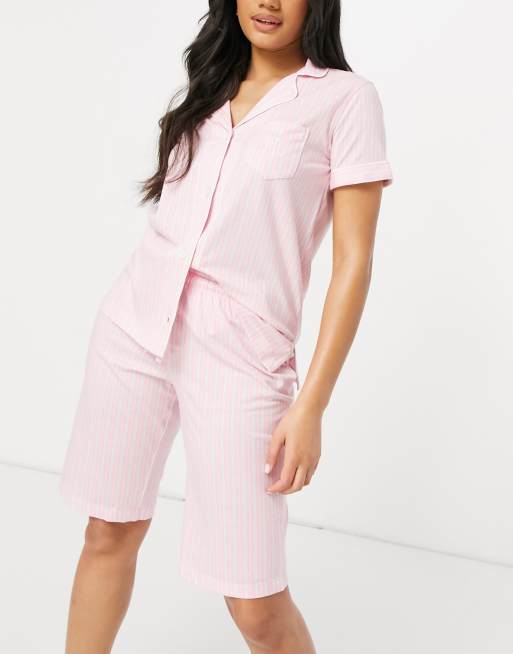 Lauren by Ralph Lauren notch collar pajama set with bermuda shorts