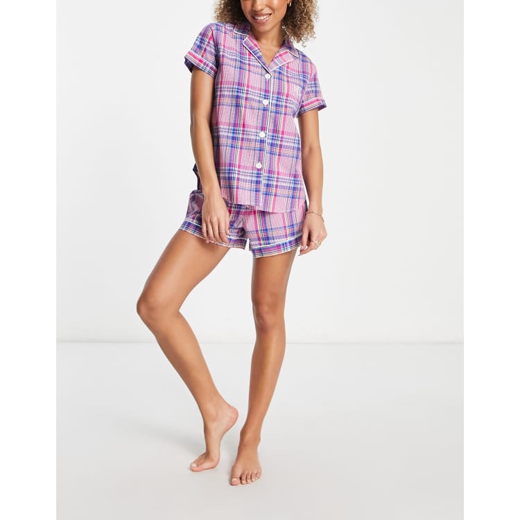 Tartan shorts pyjama set hotsell