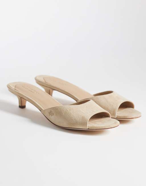 Lauren by Ralph Lauren – Pantoletten in Hellbraun mit Absatz, 2 von 4
